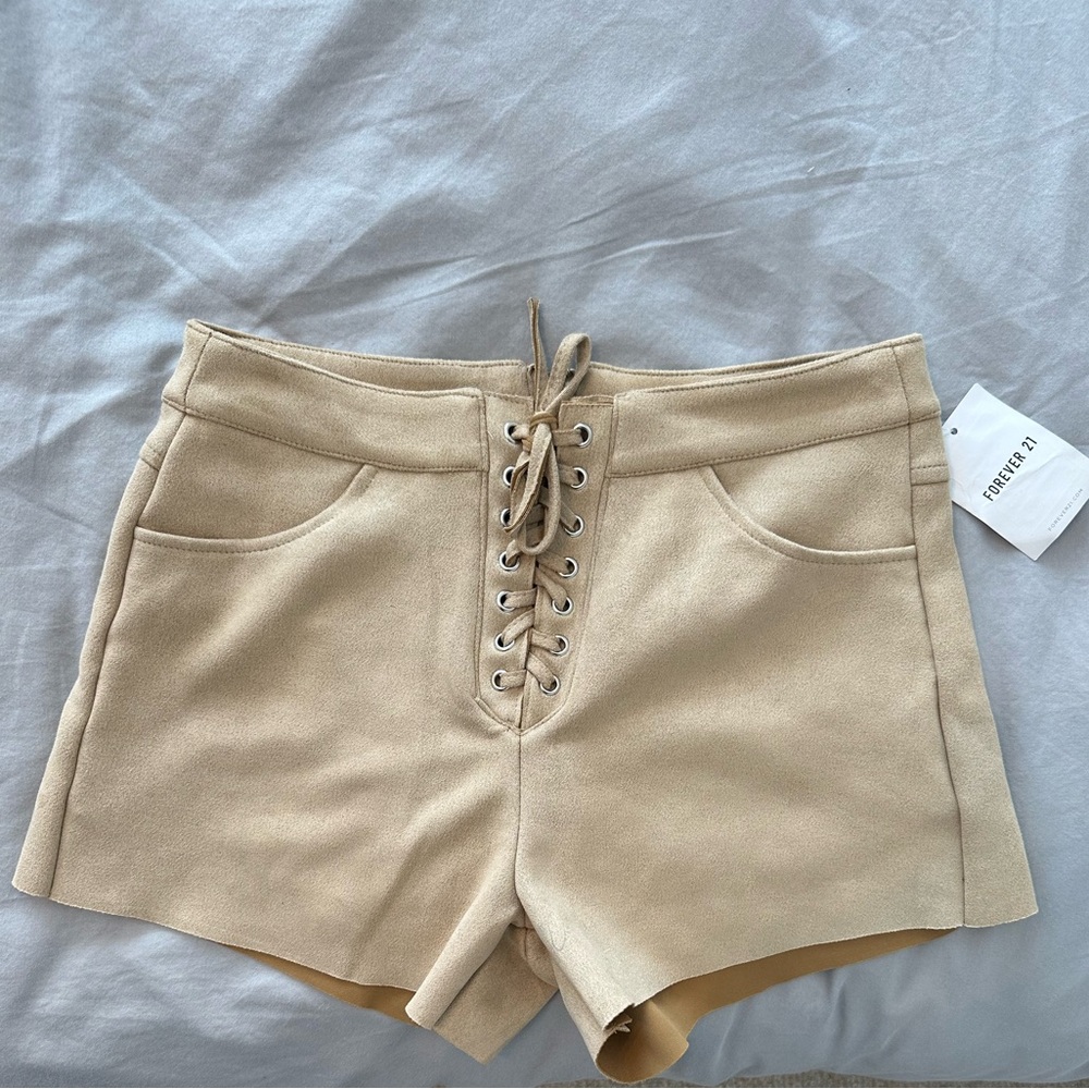 Suede festival shorts, size small NWT